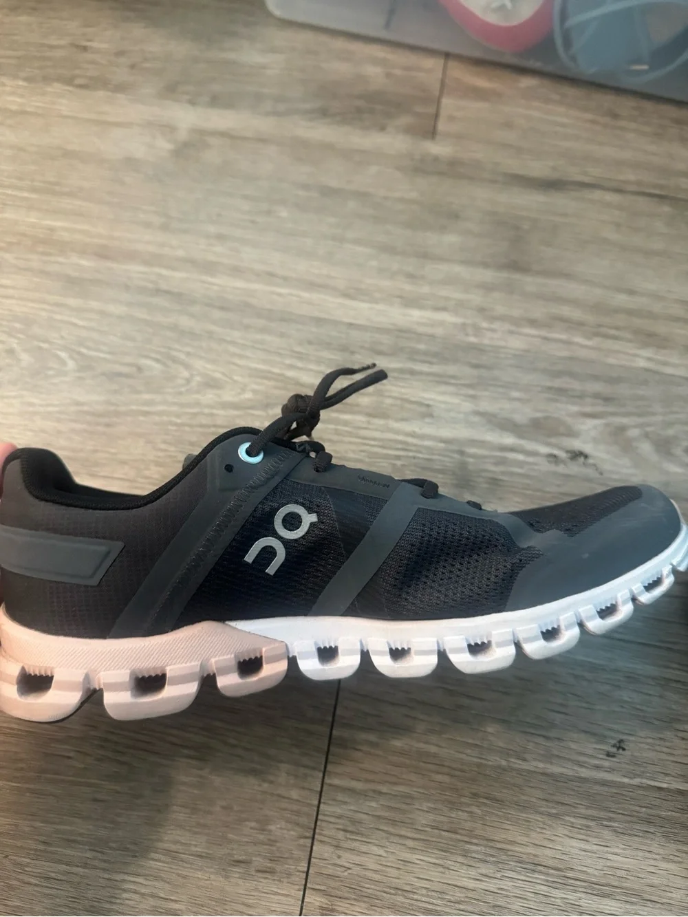 On Cloud Running Women's Cloudtec Lace-Up Running Shoe in Charcoal and Blush